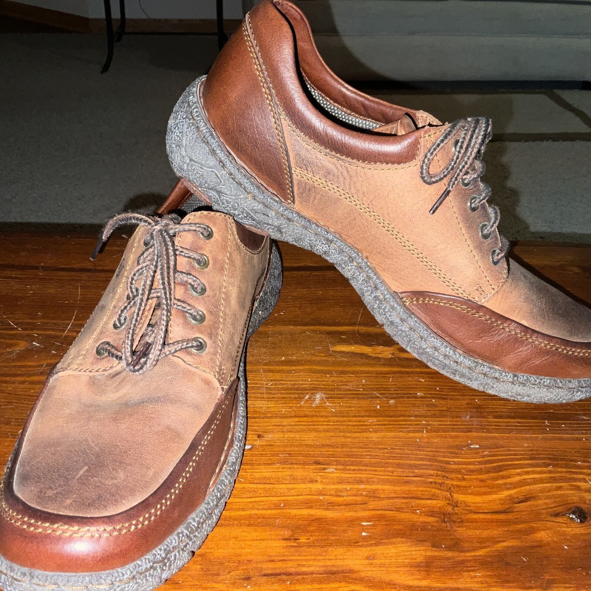 BORN Mens Brown Leather Split Apron Toe Lace Up Dress Shoes Size