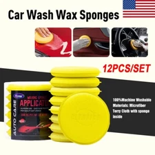 12PCS Car Waxing Polish Foam Sponge Wax Applicator Cleaning Detailing Pads Tool