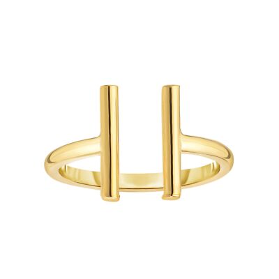 Ausgefallener offener Ring mit Barends echt 14K Gelbgold