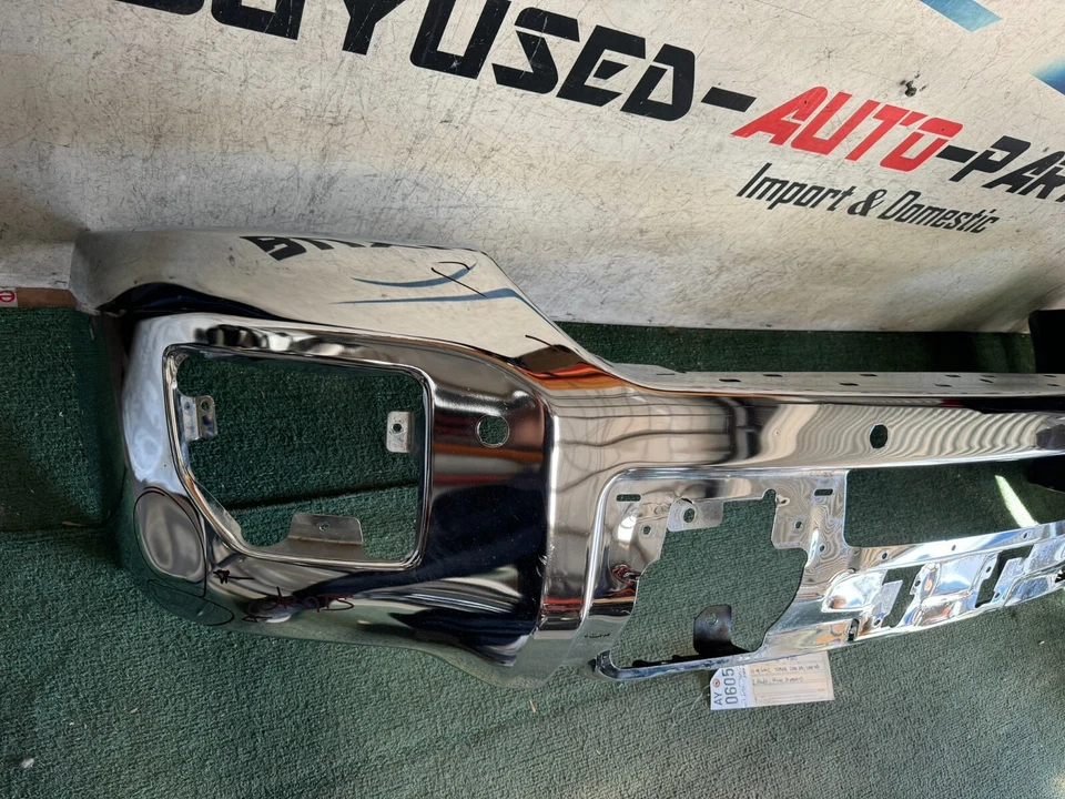 Parachoques delantero cromado GMC SIERRA 2500 HD 3500 2015 2019 con 2 abolladuras OEM AY06052 Foto 3 de 4