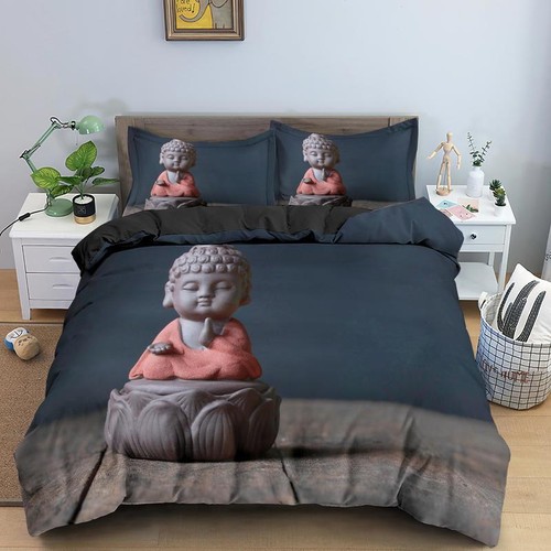 Quilt Cover Twin King Size Bed Sets Bedclothes 3 Pcs with Pillowcase Golden - Picture 2 of 39