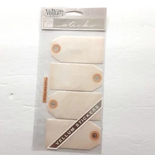 VELLUM TAGS Cream Journal Card Tags  SPVM34  EK Success Sticko NEW