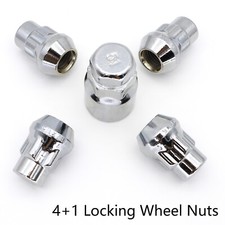 4Pcs M12 x 1.5 Locking Wheel Nuts For Ford Focus Fiesta Tapered Seat Inc Key UK