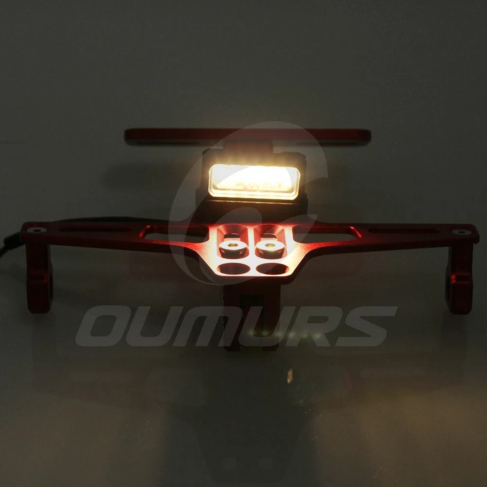 摩托车车牌支架挡泥板消除器后尾灯支架红色 — 第 3/4 张图片