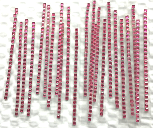 620 pieces Hot Pink ~3/8" Stick On Square Crystal Gems for Body Art, Crafts etc