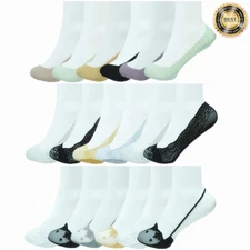 3-12 Pairs Womens No Show Nonslip Lace Invisible Loafer Ankle Low Cut Boat Socks