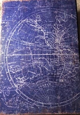 French New world Map Faux Fake Book Secret Hidden Storage Diversion Box