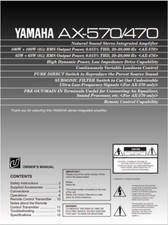 Yamaha AX-570 / AX-470 Stereo Amplifier - Operating Instructions - USER MANUAL