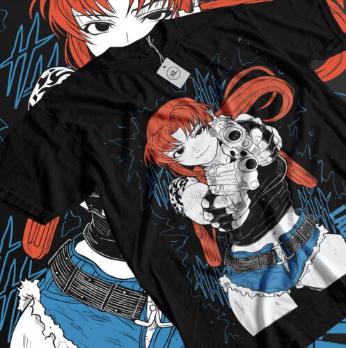 Black Lagoon Revy T-shirt Manga Strip Girl Anime Manga Gifts Shirt Tee All Size - Picture 1 of 2