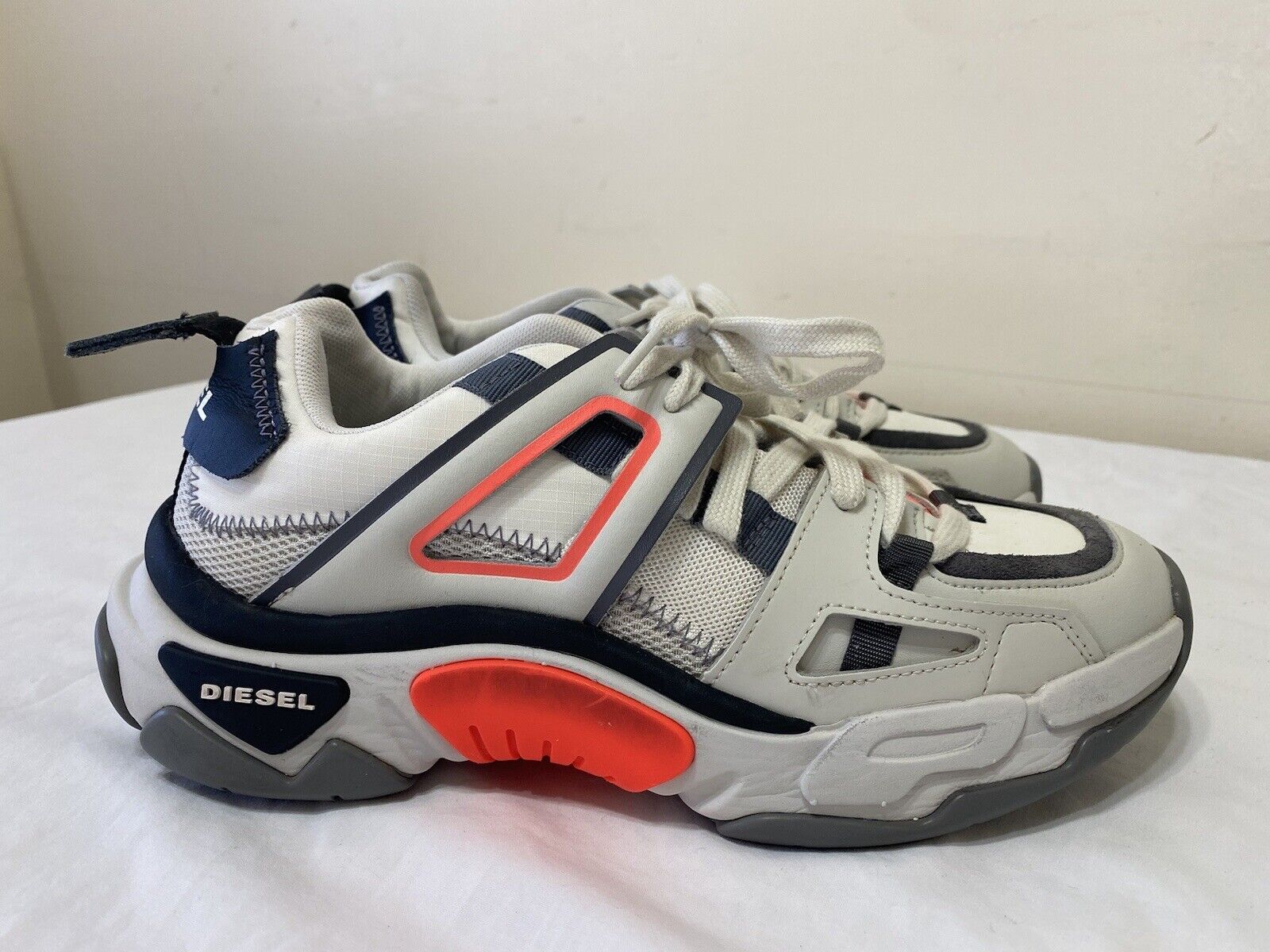 DIESEL S-KIPPER LOW TREK II WHITE CREAM SHOES Y02352 P3400 H8156 MEN’S 7.5