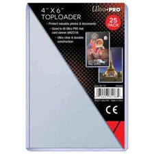 (25) Ultra Pro 4x6 Toploaders 4" x 6" Topload Rigid Card Holders Photo Postcard
