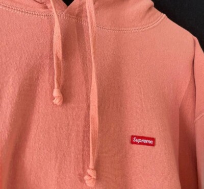 SS21 Supreme small box logo hooded sweatshirt dusty coral hoodie 