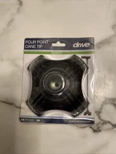 1- Drive QUAD CANE TIP FREE Standing fits 3/4" diameter shaft BLACK RTL10351