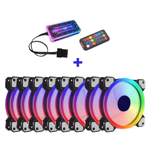 3/5/8/10pc RGB Aura Lüfter 120mm Coolmoon LED Controller PC Gehäuselüfter - Afbeelding 18 van 21