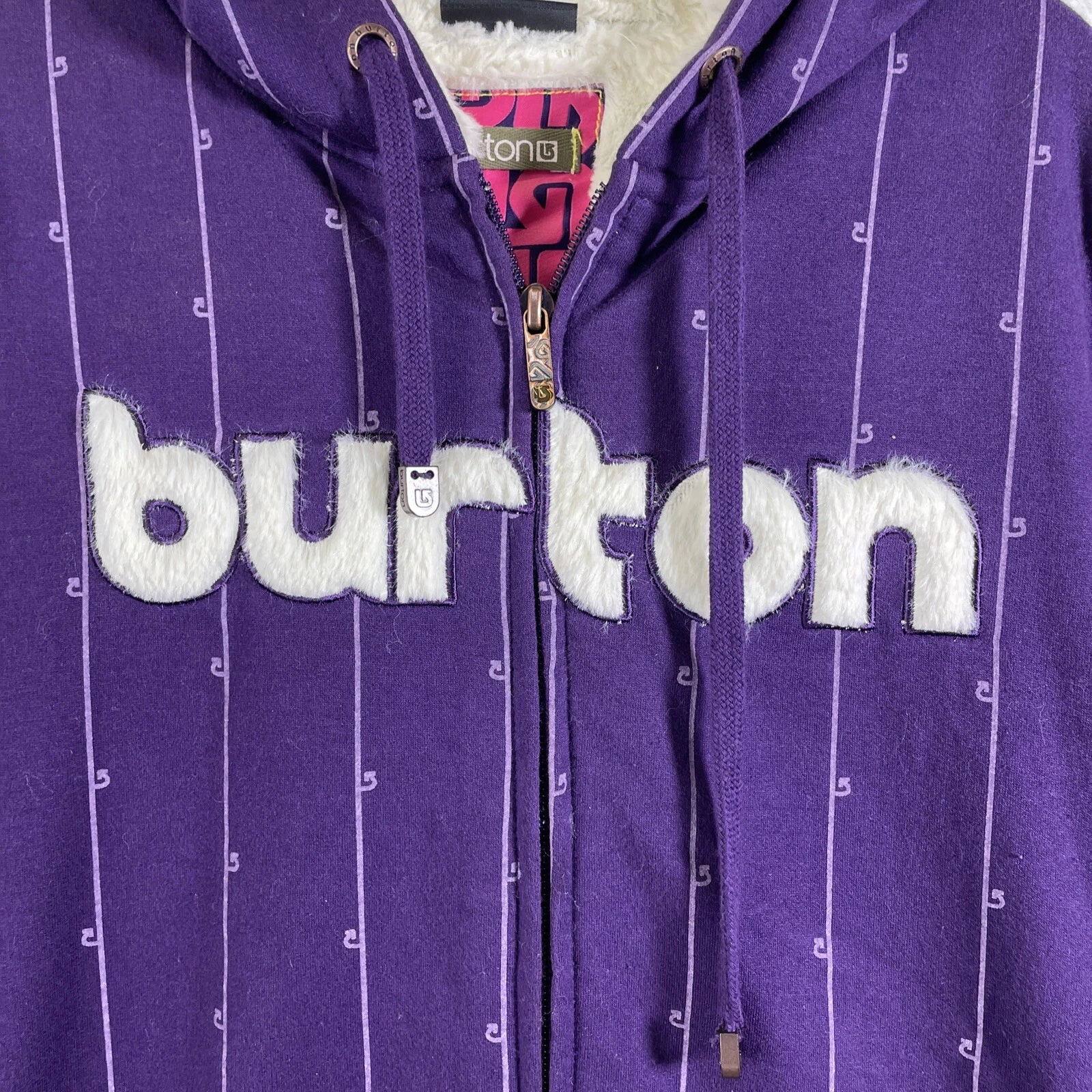 burton full zip faux fur lined pockets snowgear jacket