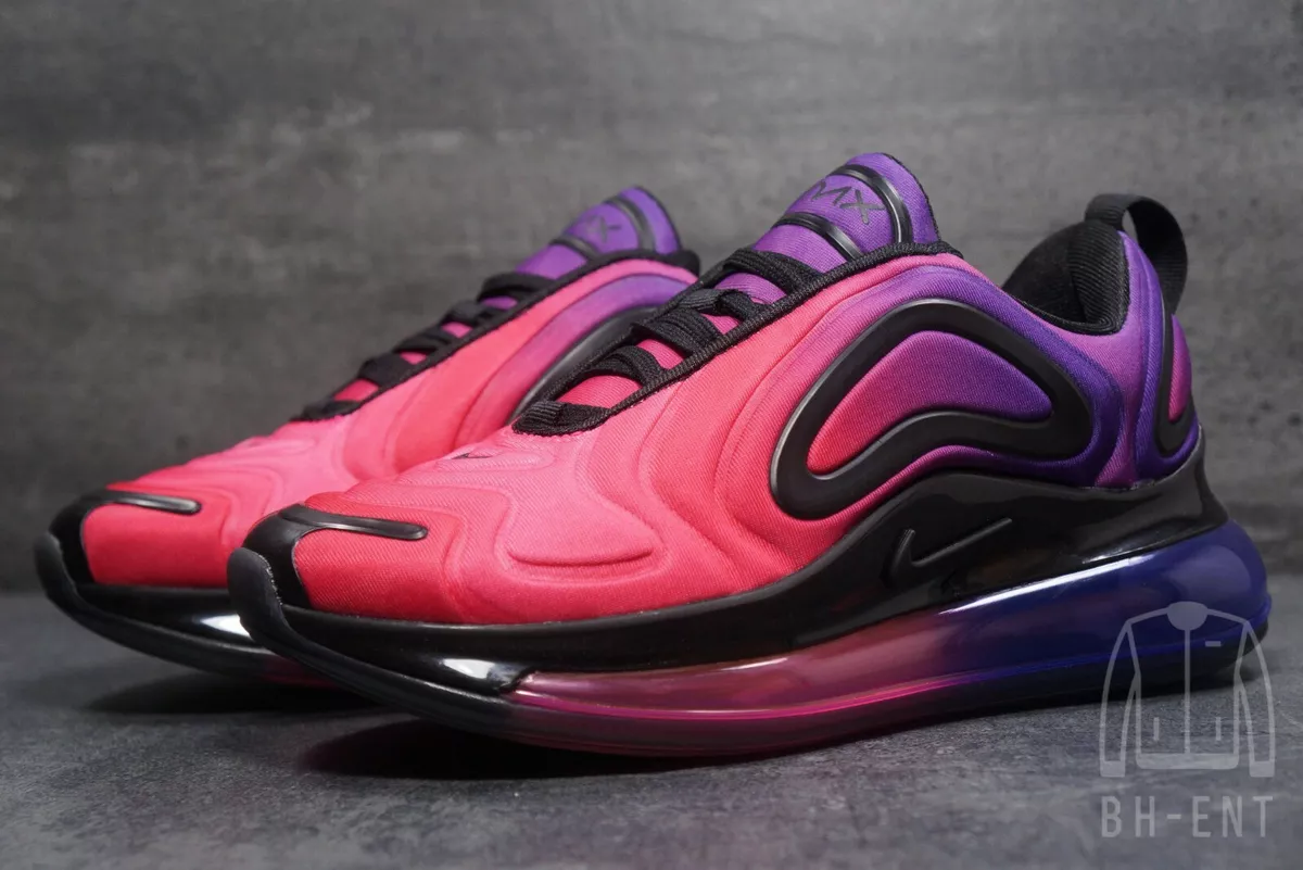 Nike Womens Air Max 720 Sunset Sz 5 Pink Purple Blue Black AR9293-500 270 90 95