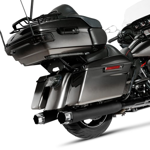 Dual Exhaust Mufflers Pipe Straight Slip On Fit For Harley Touring 1995-16 Black - Bild 7 von 12