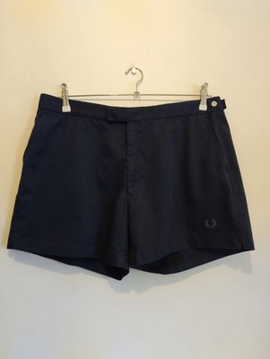 Fred Perry Herren Tennisshorts 36'' Taille Marine Baumwolle Vintage Preppy 