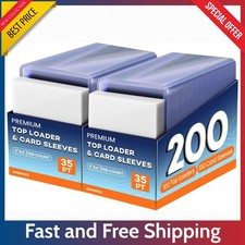200 Trading Card Sleeves & Holders – 100 Hard 3"x4" Toploaders + 100 Soft Penny.