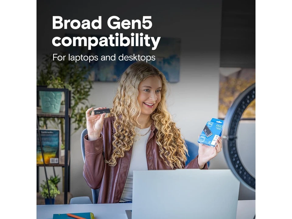 Crucial P510 1TB Gen5 NVMe SSD, Up to 11,000 MB/s, PCIe 5.0 M.2 2280 SSD, - Image 4 of 4