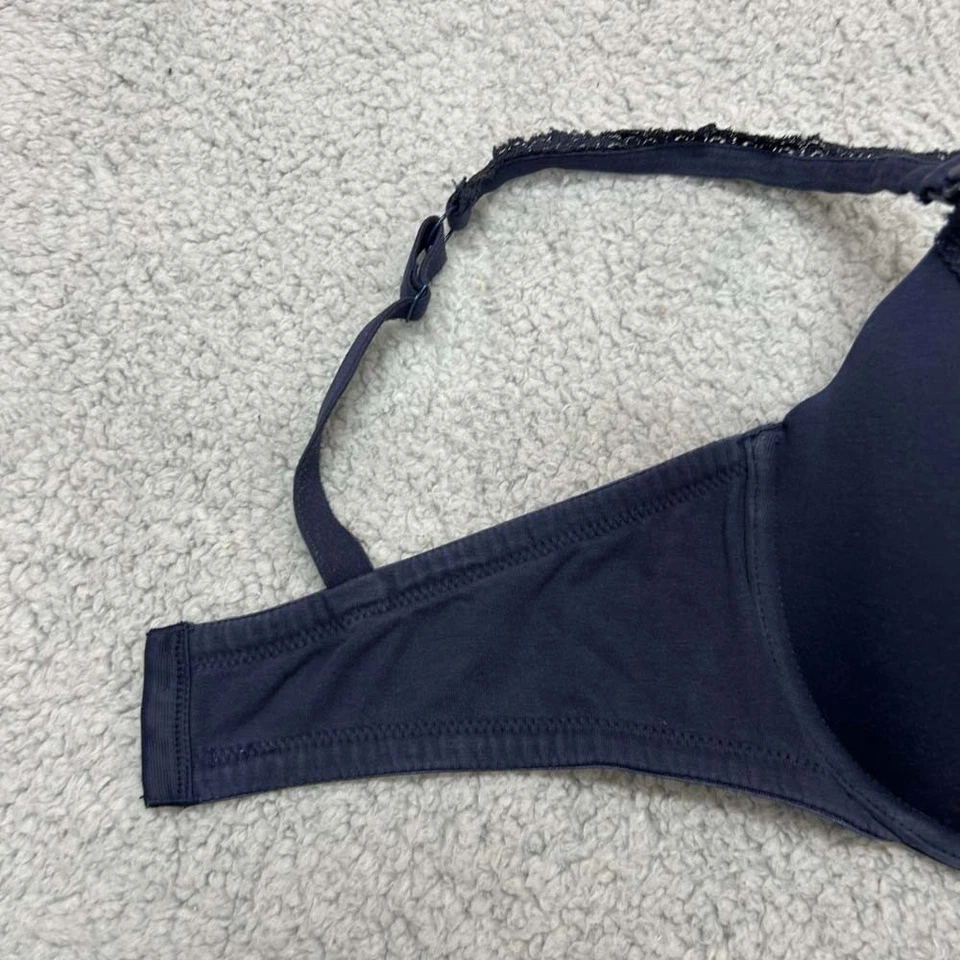 Motherhood Maternity Bra 36DD Nursing Bra Blue Lace Trim - Image 4 of 4