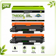 2PC Toner Cartridge fit Brother HL-L2460DW MFC-L2820DW HL-L2400D TN830XL Black