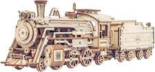 Modello Di Treno in Legno 3D - Locomotiva Modellino Meccanico in Legno - Modelli