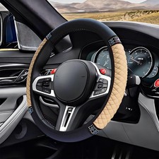 Bling Soft Leather Steering Wheel Cover Anti-slip Ly Crystal