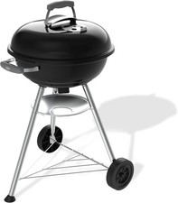 Weber Compact 2026 Kettle Charcoal BBQ Grill 47cm with Wheels & Enamel Lid Black