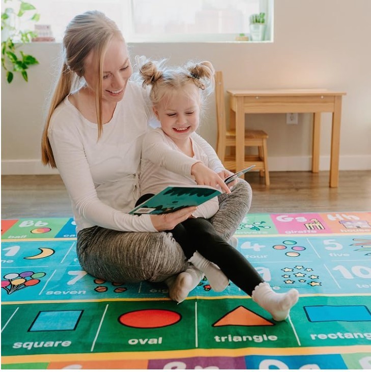 Story Rug 78" X 58" Child's Play Rug with Story Book