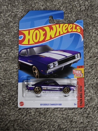 Hot Wheels 69 Dodge Charger 500 Purple White Stripes