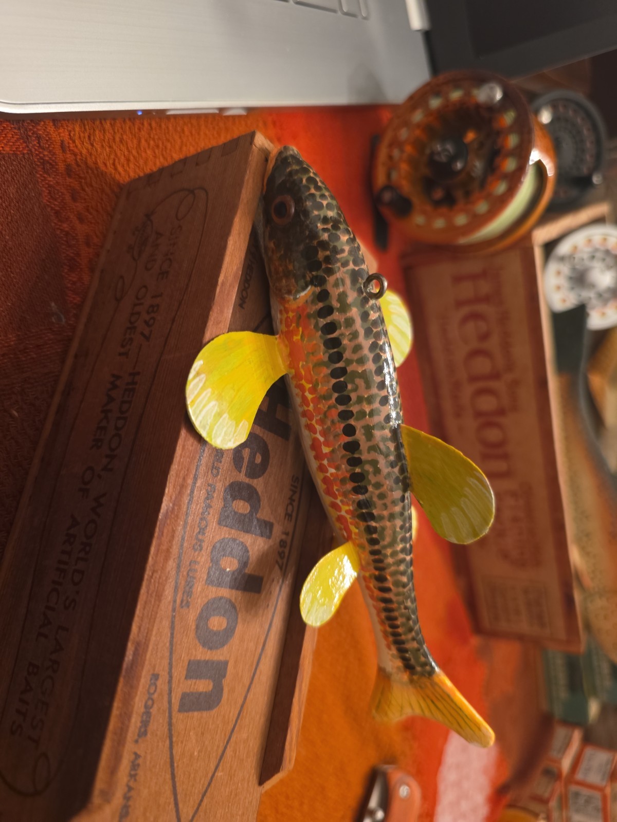 Huffman's hand carved FISH DECOY ICE SPEARING FISHING decoy MINNESOTA 7"