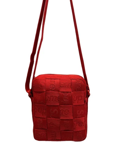 Sac bandoulière Supreme tissé polyester rouge occasion