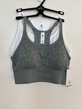 90 Degree by Reflex Women's Scoop Neck Seamless 2 Sport Bra Set Size L NWT