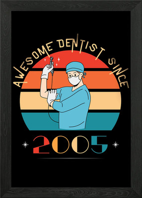 Awesome Dentist Since 2005 Gerahmtes Wandbild Poster Leinwanddruck Bild