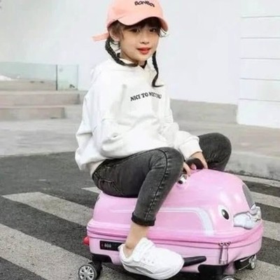 Tucci Dashmobile 20'' Kids Pink Sports Car Ride On Travel Luggage in PINK
