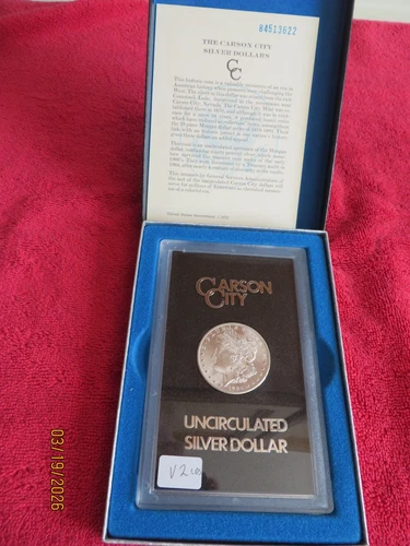 1884 CC GSA Uncirculated Morgan Silver Dollar with Box & COA