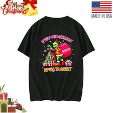 SALE! Grinch Loves Dunkin Donuts Christmas Inspired Unisex Graphic T-Shirt S-5XL