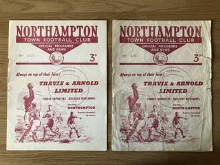 Northampton Town v Millwall 3rd December 1955 & Leyton Orient 10th March 1956