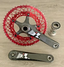 SRAM RED CRANKSET 10 SPEED 175 MM ARMS KCNC RINGS 53-39 TOOTH WITH GXP BRACKET