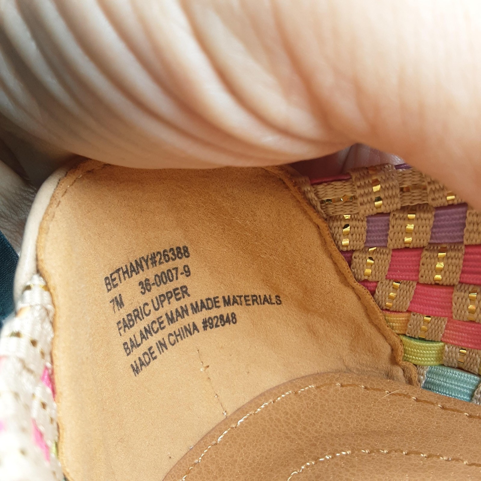 Comfortview Shoes Womens Size 7M Multicolor Bethany Woven Slip On Casual Flats