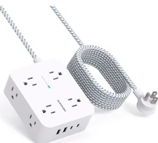 10 Ft Surge Protector Power Strip, HANYCONY Extension Cord with 8 AC Outlets 4