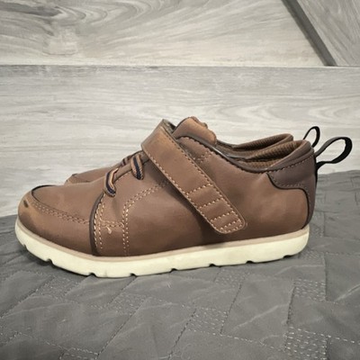Stride Rite Ethan Boys Brown Hook & Loop Wide Toe Synthetic Sneakers Size 12M