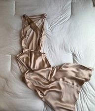 Reformation Exclusive Gold Casette Silk Dress Size 2