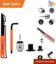 Bike Cassette Removal Tool Set with Chain Whip Wrench for 7-10 Speed