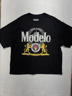 Cerveza Modelo Women s XL Oversized Black Beer Themed T-Shirt Black