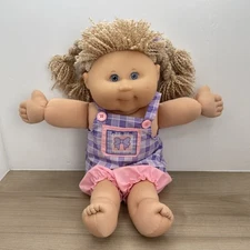 2004 Play Along Cabbage Patch Kids Girl Doll Blond Hair Purple Eyes