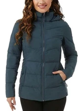 *NWT* 32 Degrees Heat Ladies Hooded 4-Way Stretch Puffer Jacket (Blue,S)