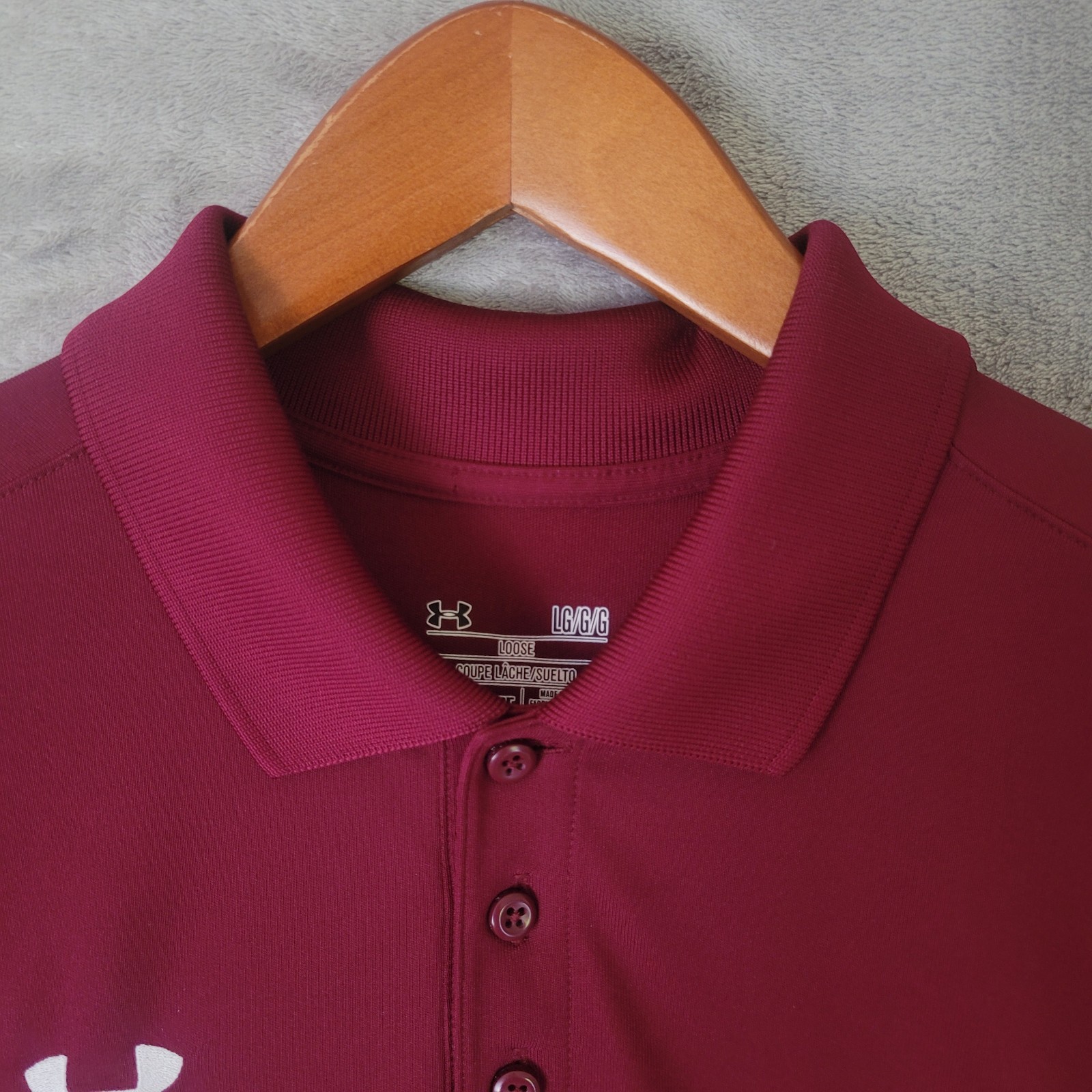 Under Armour HeatGear Polo Shirt Burgundy Deep Red Wine Mens Large Loose thumbnail 6