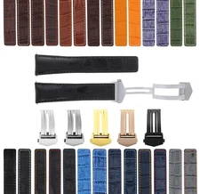 20MM LEATHER WATCH BAND STRAP DEPLOYMENT BUCKLE CLASP FOR TAG HEUER CARERRA